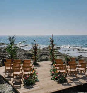 Tuscan sea side wedding ceremony